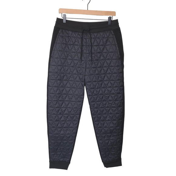 Athleta Quilted Joggers Womens Size 8 Black Lounge Workout Activewear Pants - Picture 1 of 15
